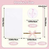 joycraft 100Pcs Clear Rice Krispie Treat Bags with Pink Sticks and Stickers,3.5x5.9 inch Clear Treat Bags,Cakesicle Bags,Flat Cellophane Bags for Macaron Pop,Candy,Apple Cookies,Cake Pop Packaging