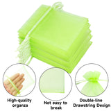 joycraft 50Pcs Light Green Organza Bags – 2.7x3.5 In Sheer Jewelry Mesh Pouch, Small Party Favor Drawstring Pouch for Wedding, Birthday, Baby Shower, DIY Craft