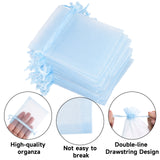 joycraft 50Pcs Sheer Organza Bags with Drawstring, 2.7x3.5 In Blue Small Mesh Gift Wrapping Bags, Jewelry Organza Pouch, Sheer Party Favor Bag for Wedding, Bridal Shower, Birthday, Baby Shower