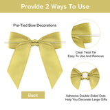 joycraft 50Pcs Twist Tie Bows, 3 Inches Satin Ribbon Twist Tie Bows, Holiday Gift Ribbon Bows, Small Satin Ribbon Bows for Birthday, Baby Shower, Wedding, Party Favor (Gold)