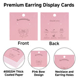 joycraft Earring Display Cards - 100Pcs Pink Paper Necklace Display Cards, 3.1 in Square Jewelry Studio Card for Selling, Small Business, Craft Fair, Retail