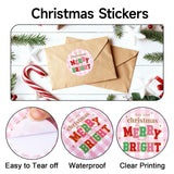 joycraft Merry Christmas Stickers - 120 Pcs Pink Buffalo Plaid Holiday Gift Sticker, 2 in May Your Christmas be Merry and Bright Labels for Gift Wrapping, Candy Bags, Envelope Seal, DIY Craft