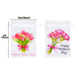 joycraft 4x6In Mother's Day Organza Bags - 30Pcs Floral Mesh Drawstring Gift Bags, 2 Style Happy Mother's Day Gift Wrapping Bags for Jewelry, Candy, DIY Craft, Cards