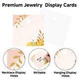 joycraft 100Pcs Brown Jewelry Display Cards – 2.36In Square Necklace Display Card with Holes, Paper Earring Holder Cards for Handmade Jewelry, Small Business, Craft Fair, Retail Display