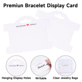 joycraft 100Pcs 10x7cm White Jewelry Display Cards with Bags