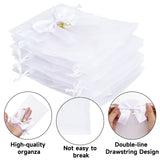 joycraft 4x6 In Organza Bags with Bow, 30Pcs White Wedding Party Favor Bag, Jewelry Pouches with Drawstring, Sheer Mesh Drawstring Bags for Jewelry, Makeup, Candy, Desserts