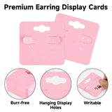 joycraft Earring Cards - 2 Inch Pink Earring Display Holder Cards, 100Pcs Kraft Paper Blank Stud Cards with 6 Holes for Selling, Jewelry DIY Crafts