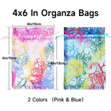 joycraft Organza Bags 4x6 inch – 50pcs Drawstring Jewelry Pouch, Small Sheer Gift Wrap Bags for Wedding Favors, Birthday Party, Christmas Gift, Handmade Soap - Blue & Pink