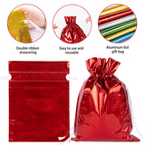 joycraft Holiday Drawstring Gift Bags，20Pcs Christmas Foil Bags, Assorted Sizes Christmas Gift Bags with Drawstring, Solid Color Christmas Plastic Bags for Gift Wrapping, Toys, Dolls, Party Favors