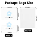 joycraft Jewelry Packaging for Small Business – 100Pcs White Bracelet Display Cards with Clear Bags, Small Handmade Jewelry Display Set for Bracelets, Key Chains, Earring, DIY Craft(Blue Flower)