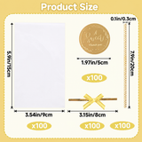 joycraft 100Pcs Clear Rice Krispie Treat Bags with Gold Sticks and Stickers,3.5x5.9 inch Clear Treat Bags,Cakesicle Bags,Flat Cellophane Bags for Macaron Pop,Candy,Apple Cookies,Cake Pop Packaging
