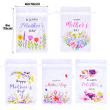 joycraft 30Pcs Mother's Day Organza Bags - 4x6In Floral Mesh Drawstring Gift Bags, 5 Style Happy Mother's Day Gift Wrapping Bags for Jewelry, Candy, DIY Craft, Cards