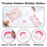 joycraft 60Pcs Birthday Thank You Stickers, 2In Round Rainbow Birthday Party Favor Labels, Self-Adhesive Pink Thank You Envelope Seal Sticker for Gift Wrapping, Lollipop, Cupcakes, Cookie Bags