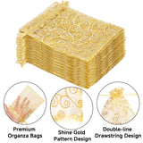joycraft 50Pcs Organza Gift Bags - 5x7 In Gold Mesh Gift Drawstring Bags, Organza Party Favor Pouch for Valentine's Day, Wedding, Birthday, Brial Shower