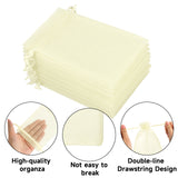 joycraft Organza Bags 4x6 inch - Ivory Drawstring Gift Packaging Pouch with Breathable Mesh for Wedding Favors, Jewelry Display, Candy Bags | Reusable Craft Supplies, Small Business