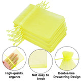 joycraft 50Pcs Lemon Yellow Organza Bags – 2.7x3.5 In Sheer Jewelry Mesh Pouch, Small Party Favor Drawstring Pouch for Wedding, Birthday, Baby Shower, DIY Craft