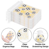 joycraft 30Pcs Soccer Organza Bags - 4x6In Sport Drawstring Treat Bags, Small Organza Party Favor Bags for Game Day, Tailgate, Birthday, Matches