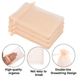 joycraft 50Pcs Peach Organza Bags - 4x6 In Jewelry Drawstring Mesh Pouch, Sheer Party Favor Bags for DIY Craft, Gift Wrapping, Jewelry Packaging, Wedding Favor