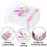 joycraft 30Pcs Happy Easter Organza Bags - 4x6 In Easter Egg Mesh Drawstring Gift Bags, Organza Party Favor Bags for Egg, Candy, Chocolate, Jewelry