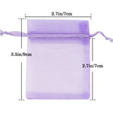joycraft Organza Bags 2.7x3.5 inch - Light Purple Drawstring Gift Packaging Pouch with Breathable Mesh for Wedding Favors, Jewelry Display, Candy Bags | Reusable Craft Supplies, Small Business