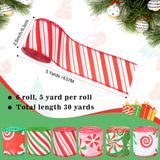 joycraft 6 Rolls Christmas Gift Ribbon Wired, 30Yds Candy Christmas Burlap Ribbon, 2.5Inch Fabric Christmas Tree Ribbon, Christmas Red and Green Ribbon Set for Bow, Party Favors, DIY Craft