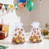 joycraft 30Pcs Football Organza Bags - 4x6In Sport Drawstring Treat Bags, Small Organza Party Favor Bags for Game Day, Tailgate, Birthday, Matches