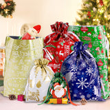 joycraft Holiday Drawstring Gift Bags，20Pcs Christmas Foil Bags, Assorted Sizes Christmas Gift Bags with Drawstring, Christmas Plastic Bags for Gift Wrapping, Toys, Dolls, Party Favors