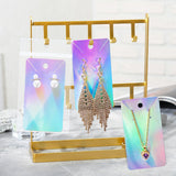 joycraft Necklace Display Cards with Bags - 100Pcs Holographic Earring Display Cards, 3.5x2 in White Paper Jewelry Card for Selling, Packaging, Small Business, Craft Fair