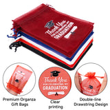 joycraft 30Pcs Graduation Organza Bags - 4x6In Thank You Drawstring Mesh Gift Bags, 5 Colors Graduation Appreciation Organza Pouches for Jewelry, Candy, DIY Craft, Cards