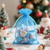 joycraft 50Pcs Lake Blue Organza Bags - 4x6 In Jewelry Drawstring Mesh Pouch, Sheer Party Favor Bags for DIY Craft, Gift Wrapping, Jewelry Packaging, Wedding Favor