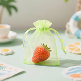 joycraft 50Pcs Light Green Organza Bags – 2.7x3.5 In Sheer Jewelry Mesh Pouch, Small Party Favor Drawstring Pouch for Wedding, Birthday, Baby Shower, DIY Craft