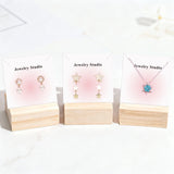 joycraft Earring Display Cards - 100Pcs Blush Gradient White Paper Necklace Display Cards, 3.1 in Square Jewelry Studio Card for Selling, Small Business, Craft Fair, Retail