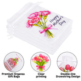joycraft 4x6In Mother's Day Organza Bags - 30Pcs Floral Mesh Drawstring Gift Bags, 2 Style Happy Mother's Day Gift Wrapping Bags for Jewelry, Candy, DIY Craft, Cards