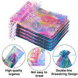 joycraft Organza Bags 4x6 inch – 50pcs Drawstring Jewelry Pouch, Small Sheer Gift Wrap Bags for Wedding Favors, Birthday Party, Christmas Gift, Handmade Soap - Blue & Pink