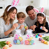 joycraft 30Pcs Happy Easter Organza Bags - 4x6 In Easter Egg Mesh Drawstring Gift Bags, Organza Party Favor Bags for Egg, Candy, Chocolate, Jewelry