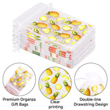 joycraft 30Pcs Furit Organza Bags - 4x6In Summer Drawstring Gift Bags, 5 Style Party Favor Bags for Birthday, Classroom, Vacation, Picnic
