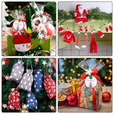 joycraft 50pcs Christmas Clips, 1.4 Inch Snowflake Photo Clips, Red and Green Wooden Clothespins with String, Mini Wooden Pegs Decorative Clothespins for Christmas Hanging Photos and Party Decoration