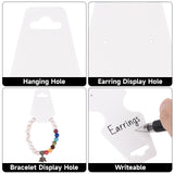 joycraft 100Pcs Bracelet Display Cards - 4.7x1.7 in White Paper Self‑Adhesive Jewelry Cards, Foldable Necklace & Earring Display Card with Hole for Small Business, Exhibition, Supplies