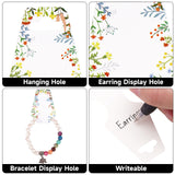 joycraft 100Pcs Bracelet Display Cards, 4.7x1.7Inch Self-Adhesive Necklace Display Card, Earring Paper Card, Flower Jewelry Cards for Earring Bracelets Jewelry Scrunchies Keychain