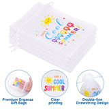 joycraft 30Pcs Summer Organza Bags - 4x6In End of School Year Drastring Gift Bags, 5 Style Have a Bright Summer Party Bags for Vacation, Graduation, Classroom, Office