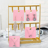 joycraft 100Pcs Earring Display Cards – 2.36In Pink Square Necklace Display Cards, Earring Kraft Paper Holder Cards for Handmade Jewelry, Small Business, Craft Fair, Retail Display