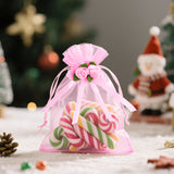 joycraft 4x6 In Organza Bags with Rose, 30Pcs Pink Wedding Party Favor Bag, Jewelry Pouches with Drawstring, Sheer Mesh Drawstring Bags for Jewelry, Makeup, Candy, Desserts