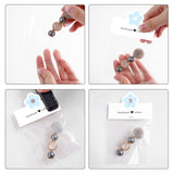 joycraft Jewelry Packaging for Small Business – 100Pcs White Bracelet Display Cards with Clear Bags, Small Handmade Jewelry Display Set for Bracelets, Key Chains, Earring, DIY Craft(Blue Flower)