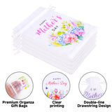 joycraft 30Pcs Mother's Day Organza Bags - 4x6In Floral Mesh Drawstring Gift Bags, 5 Style Happy Mother's Day Gift Wrapping Bags for Jewelry, Candy, DIY Craft, Cards