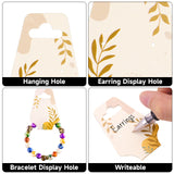 joycraft 100Pcs Brown Bracelet Display Cards - 4.7x1.7 In Paper Self‑Adhesive Jewelry Cards, Foldable Plant Necklace & Earring Display Card with Hole for Small Business, Exhibition, Supplies