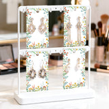 joycraft Earring Display Cards - 200Pcs Flower White Paper Stud Display Cards, 3.5x2 in Jewelry Card for Selling, Small Business, Craft Fair, Retail