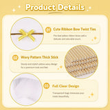 joycraft 100Pcs Clear Rice Krispie Treat Bags with Gold Sticks and Stickers,3.5x5.9 inch Clear Treat Bags,Cakesicle Bags,Flat Cellophane Bags for Macaron Pop,Candy,Apple Cookies,Cake Pop Packaging