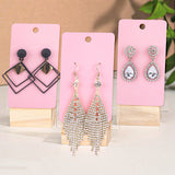 joycraft Earring Display Cards - 200Pcs Pink Paper Stud Display Cards, 3.5x2 in Jewelry Card for Selling, Small Business, Craft Fair, Retail