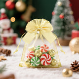 joycraft 4x6 In Organza Bags with Bow, 30Pcs Gold Party Favor Bag, Jewelry Pouches with Drawstring, Sheer Mesh Drawstring Bags for Jewelry, Makeup, Candy, Desserts