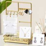 joycraft 6 Holes Earring Display Cards with Bags - 100Pcs White Paper Necklace Display Cards, 2.95 in Square Jewelry Card for Selling, Small Business, Craft Fair, Boutique Accessories
